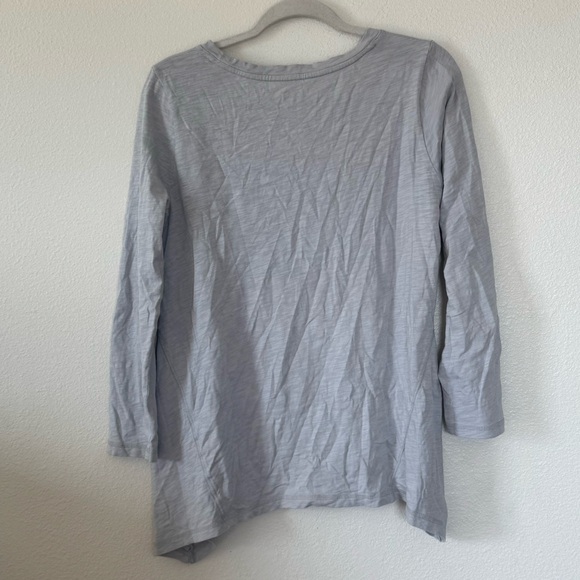Escape By Habitat Gray Black Flower Asymmetrical Top Tunic Cotton Oversized XS - Picture 3 of 8